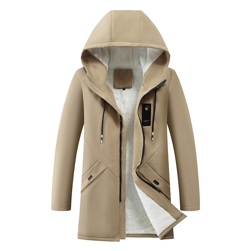 Men's Drawstring Hood Parka | Concealed Zip Jacket