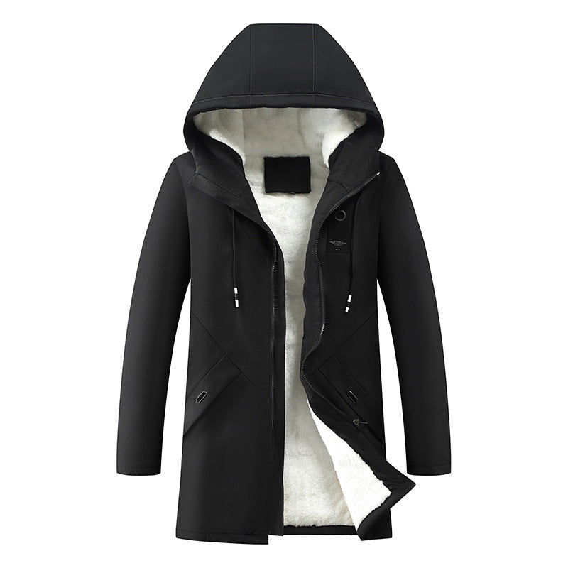 Men's Drawstring Hood Parka | Concealed Zip Jacket