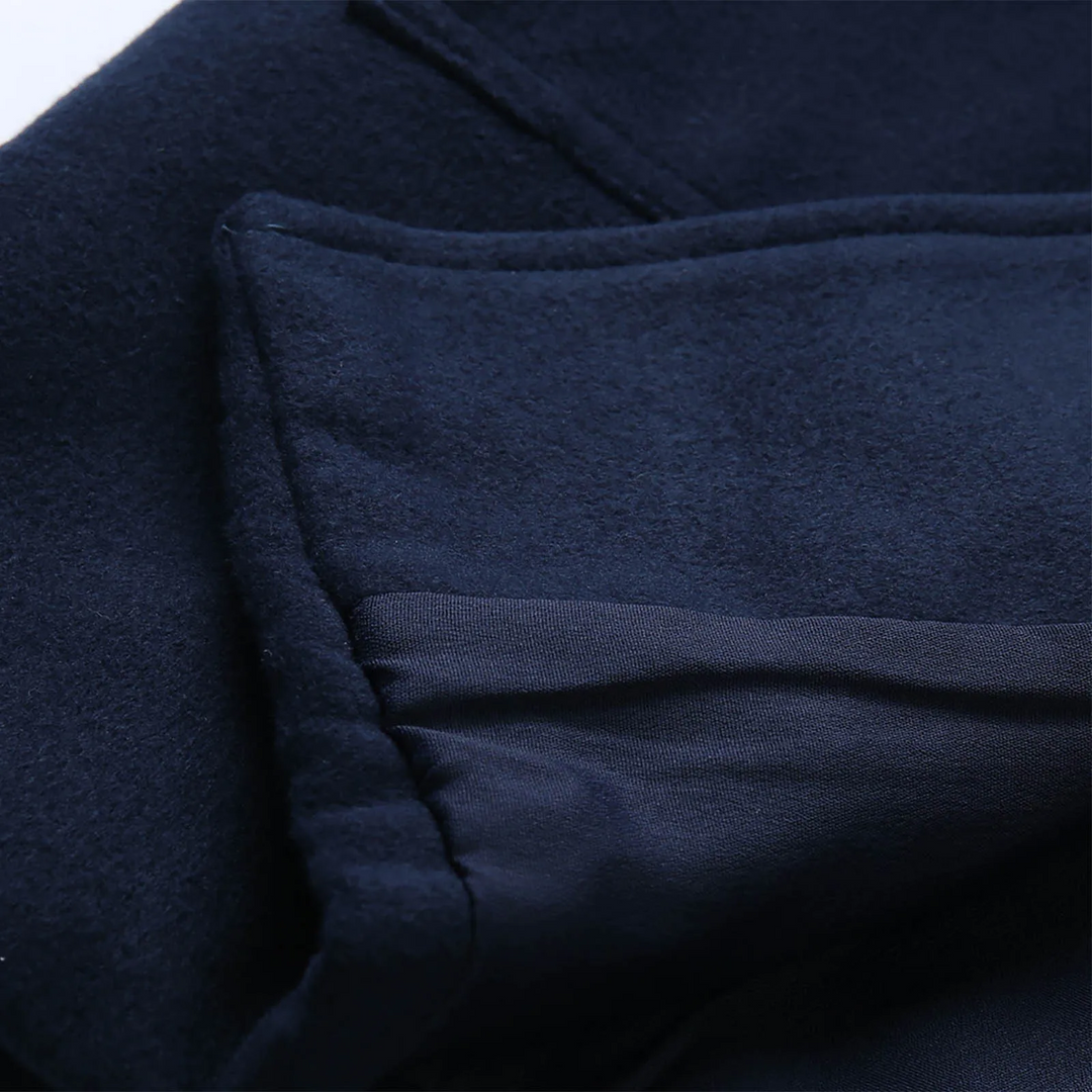 Men's Duffle Coat with Wood Toggle Buttons | Long Classic Coat