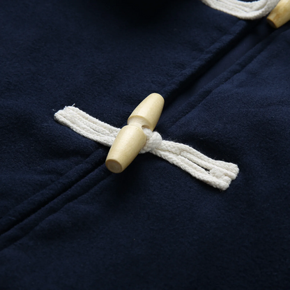 Men's Duffle Coat with Wood Toggle Buttons | Long Classic Coat