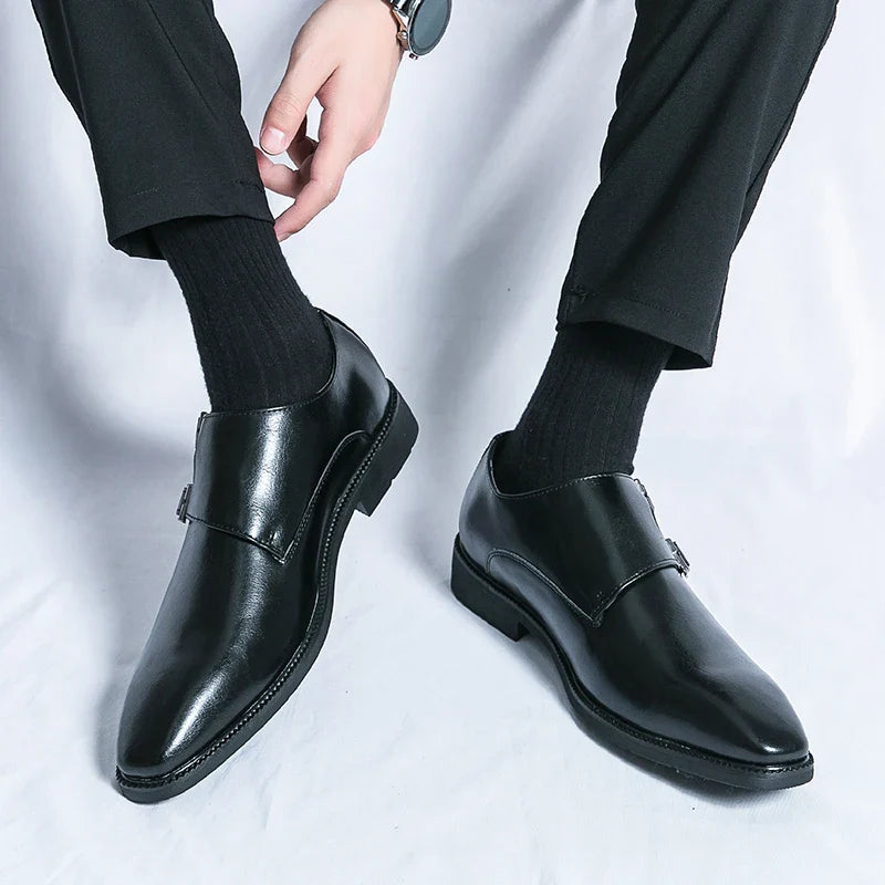 Men's Fashion for Business Casual | Double Monk Strap Loafers - Black