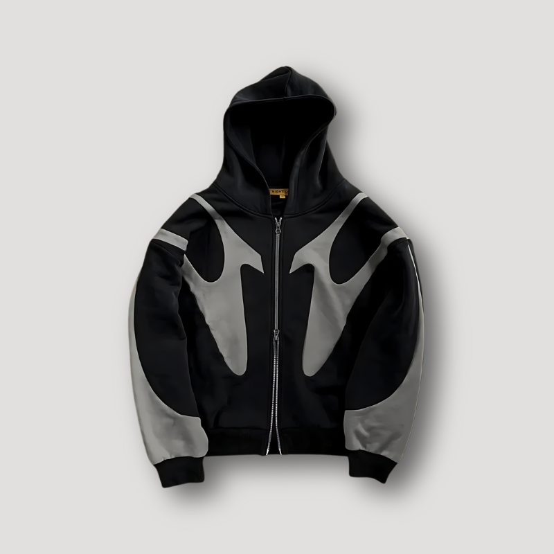 Men's Full-Zip Hoodie Sweatshirt | Casual Hoodie - Black