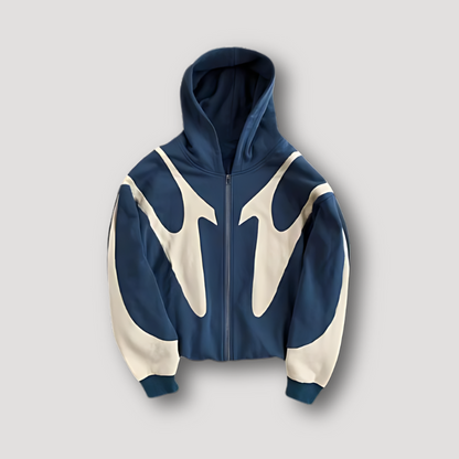 Men's Full-Zip Hoodie Sweatshirt | Casual Hoodie - Blue