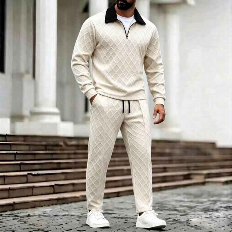 Men's Half-Zip Loungewear Set | Drawstring Jogger Set