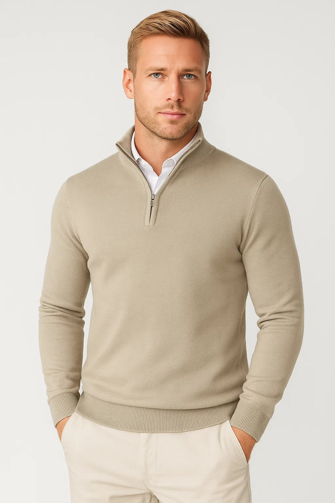 Men's Half-Zip Sweater | Crewneck Knit Pullover
