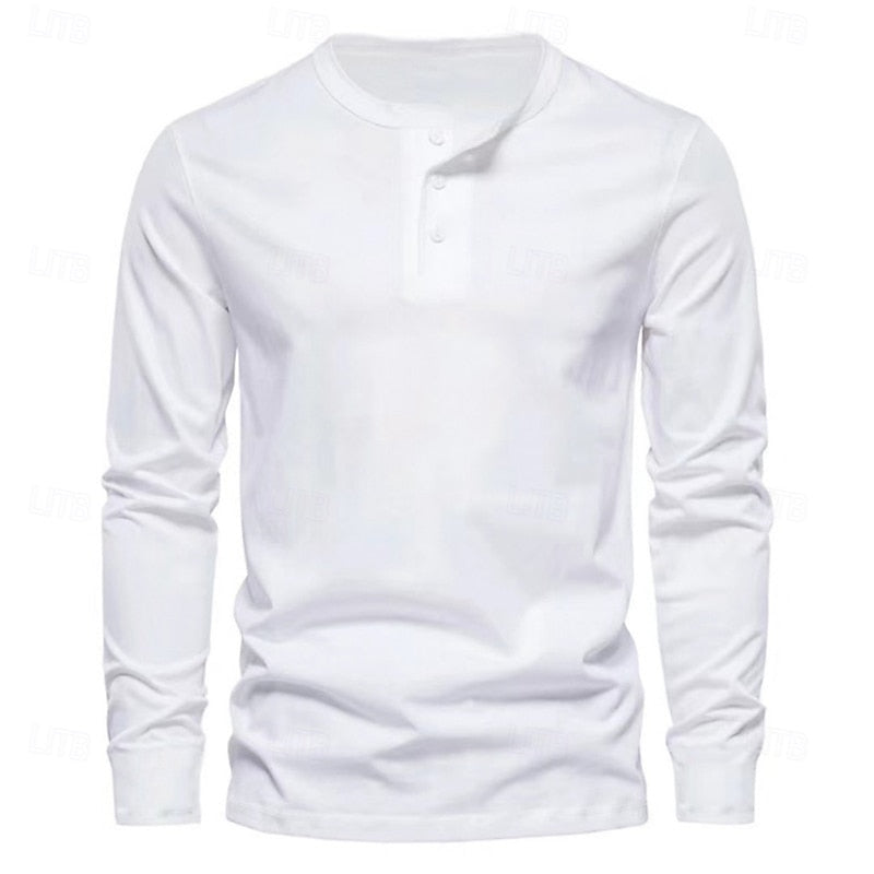Men's Henley Shirt | Casual Long Sleeve Button-Up