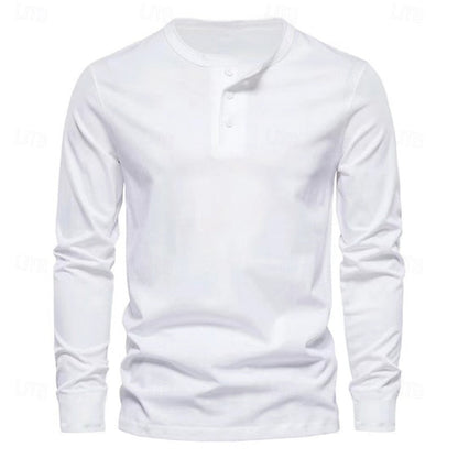 Men's Henley Shirt | Casual Long Sleeve Button-Up