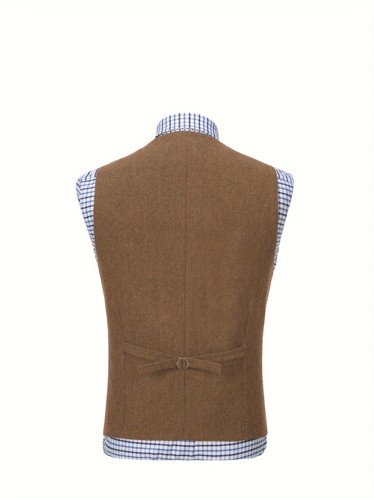 Men's Herringbone Vest with Pockets | Formal Wedding