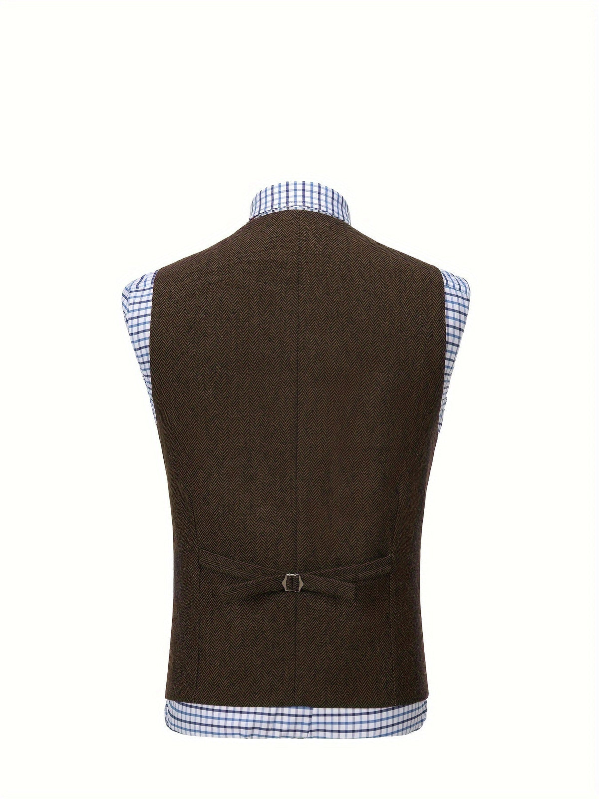 Men's Herringbone Vest with Pockets | Formal Wedding