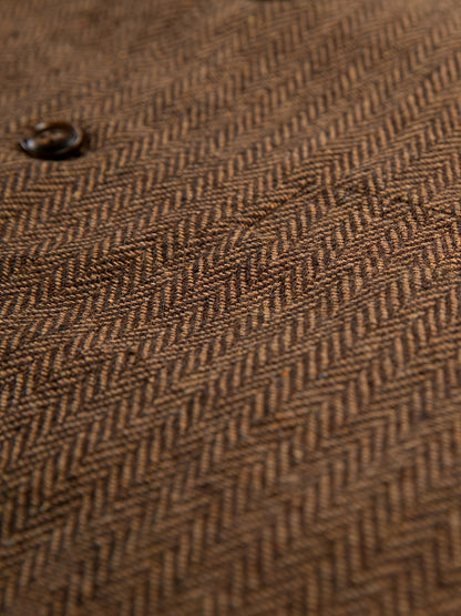 Men's Herringbone Vest with Pockets | Formal Wedding