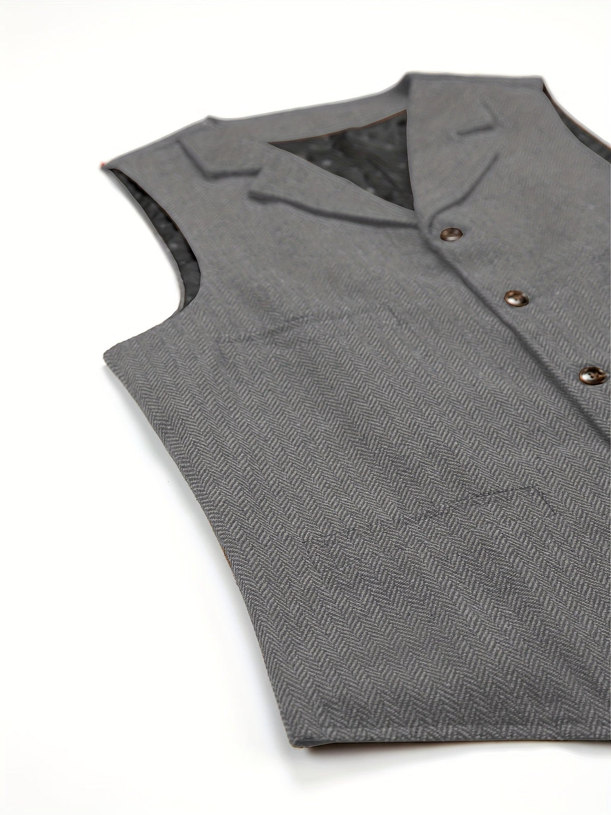 Men's Herringbone Vest with Pockets | Formal Wedding