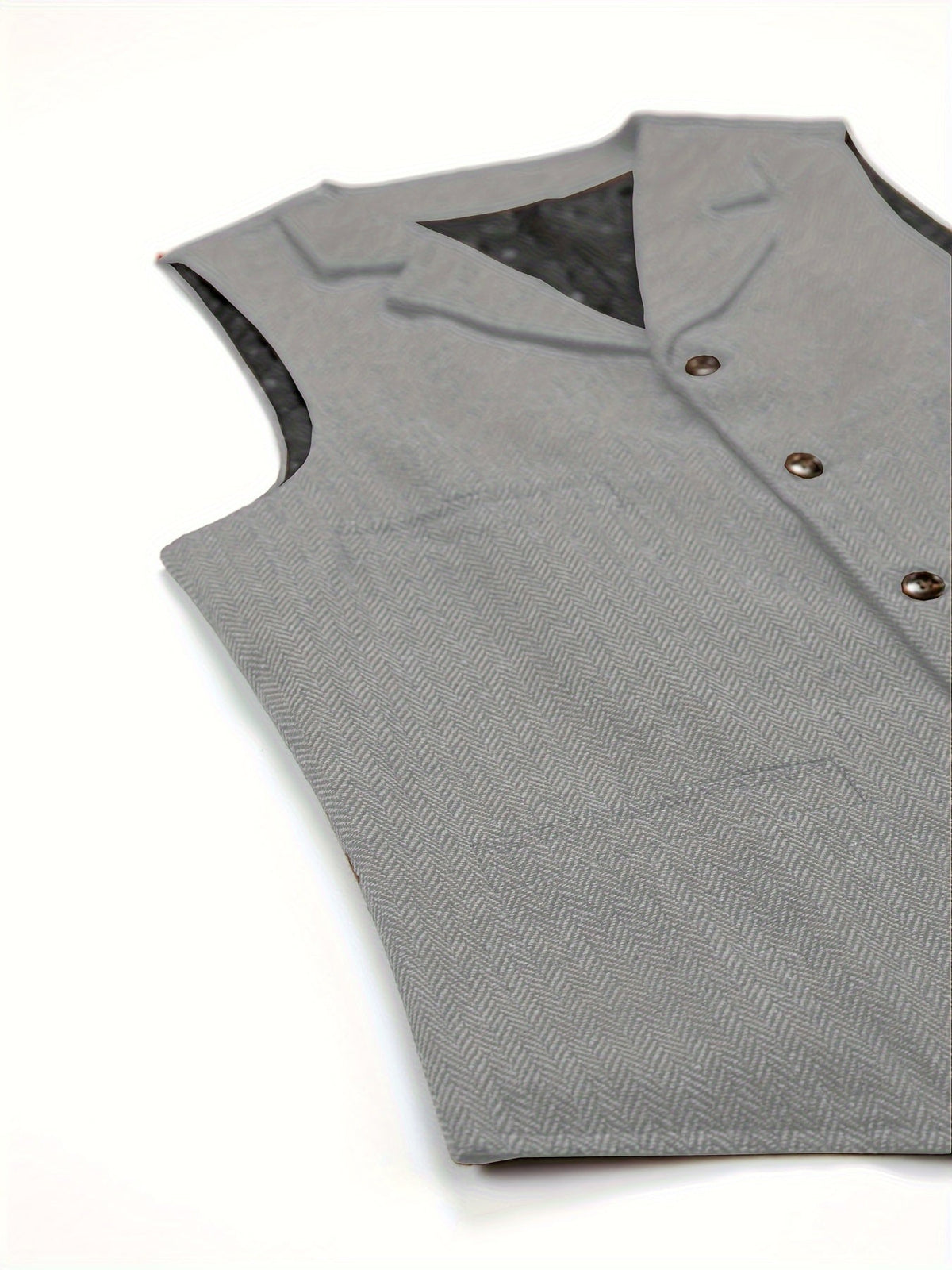Men's Herringbone Vest with Pockets | Formal Wedding
