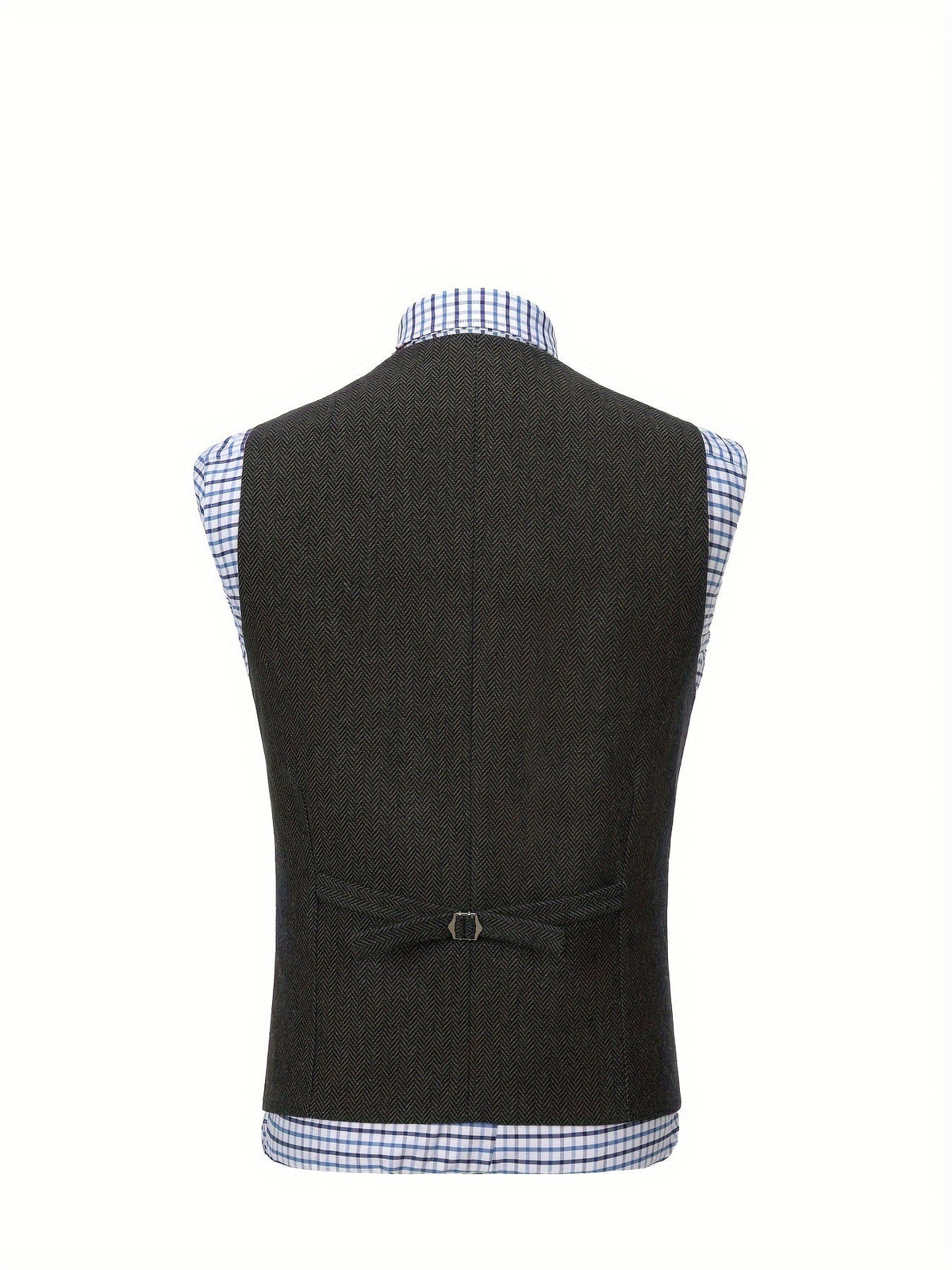 Men's Herringbone Vest with Pockets | Formal Wedding