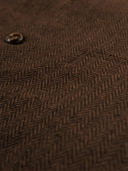 Men's Herringbone Vest with Pockets | Formal Wedding