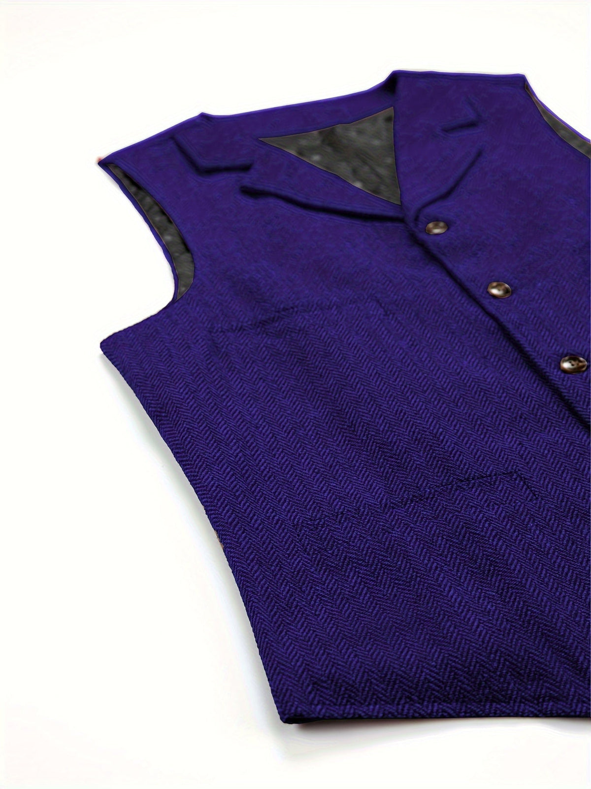 Men's Herringbone Vest with Pockets | Formal Wedding