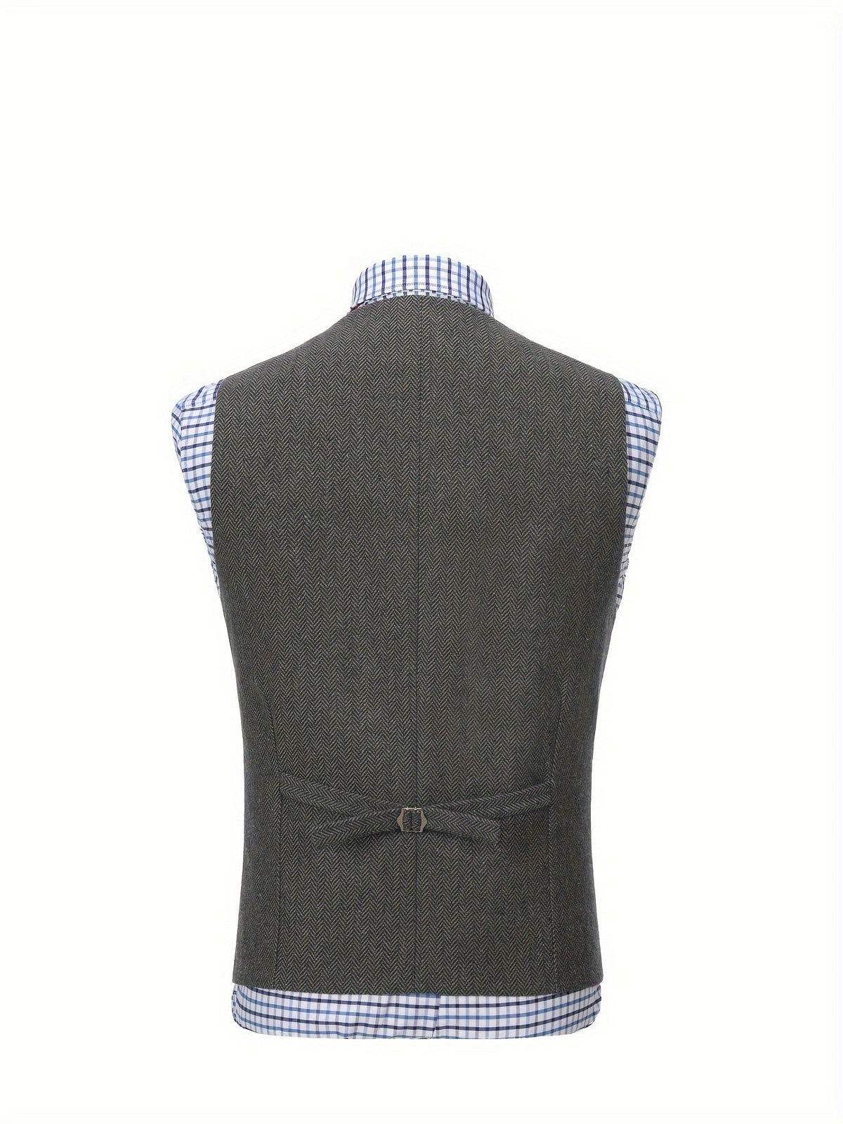 Men's Herringbone Vest with Pockets | Formal Wedding