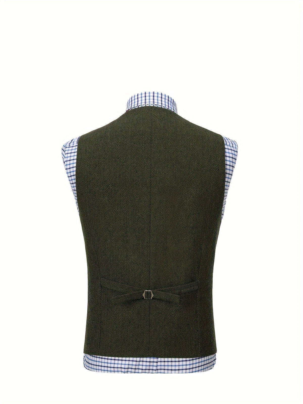 Men's Herringbone Vest with Pockets | Formal Wedding