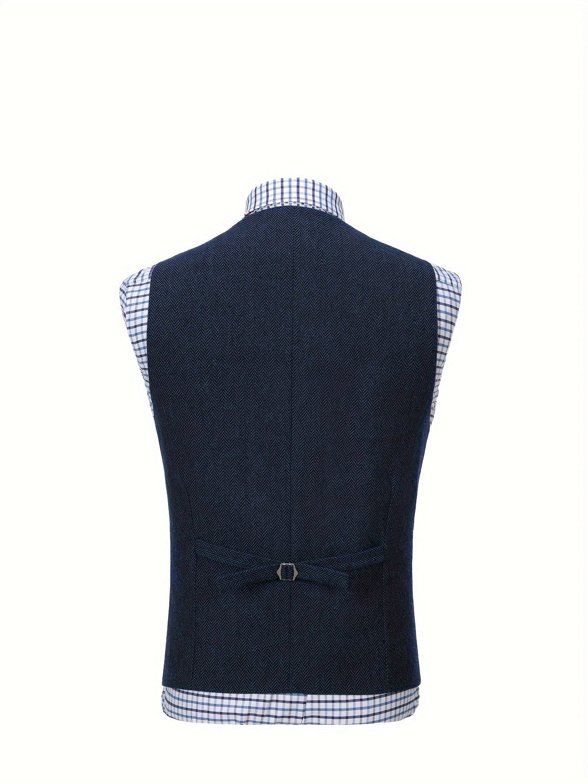 Men's Herringbone Vest with Pockets | Formal Wedding