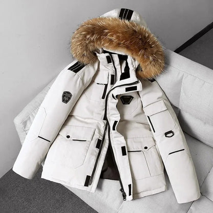 Men's Hooded Jacket with Snap Closure | Removable-Hood Zip Coat