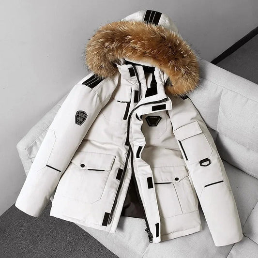 Men's Hooded Jacket with Snap Closure | Removable-Hood Zip Coat