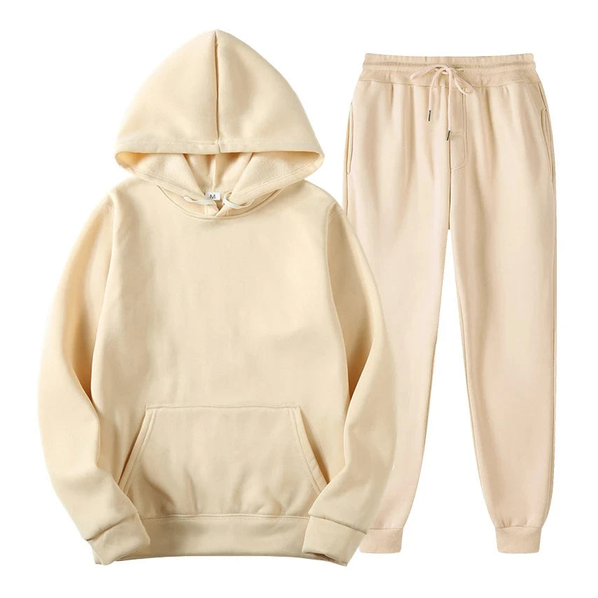 Men's Hoodie and Jogger Casual Sets | Clothing Sets - Beige