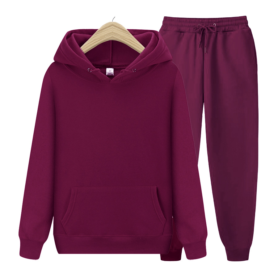 Men's Hoodie and Jogger Casual Sets | Clothing Sets - Burgundy
