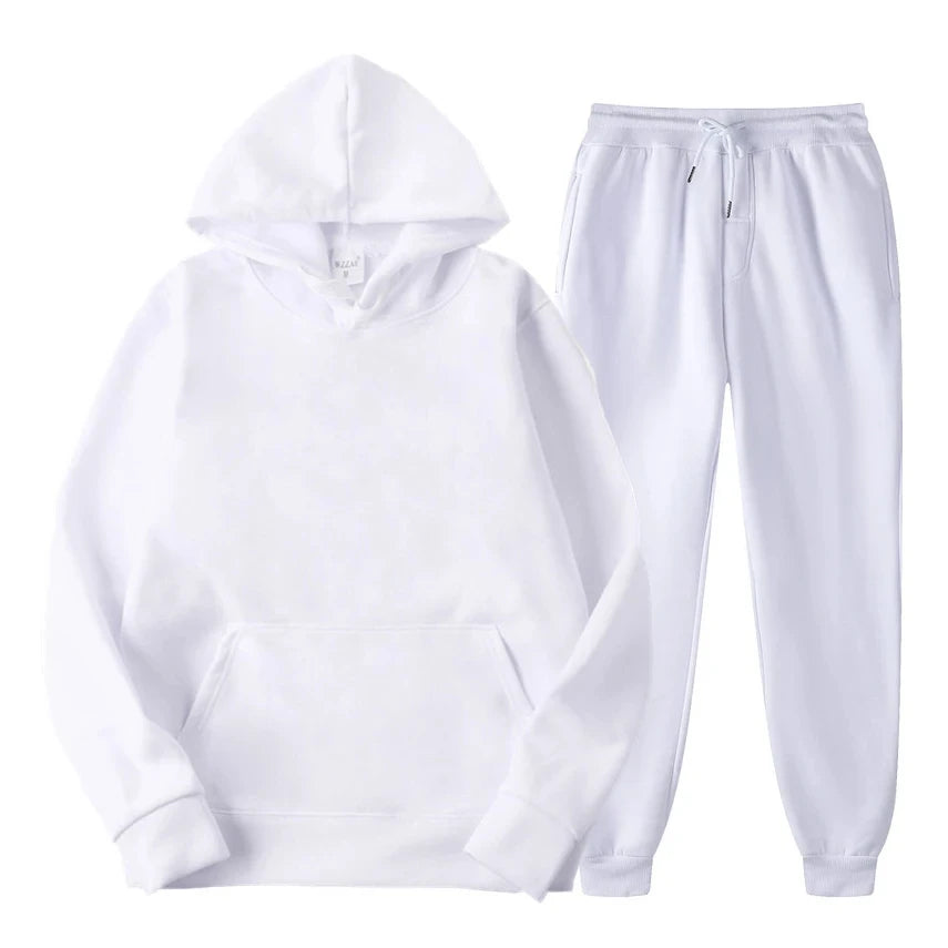 Men's Hoodie and Jogger Casual Sets | Clothing Sets - White