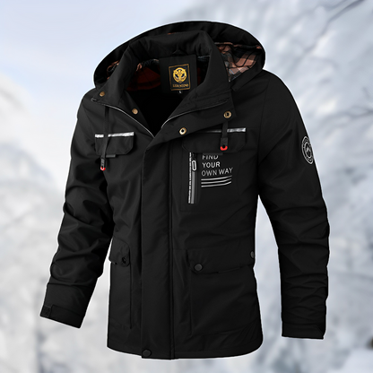 Men's Jacket with Adjustable Hood | Coats & Jackets - Black