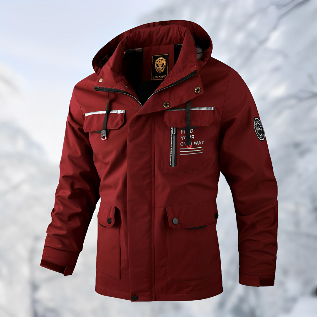 Men's Jacket with Adjustable Hood | Coats & Jackets - Red