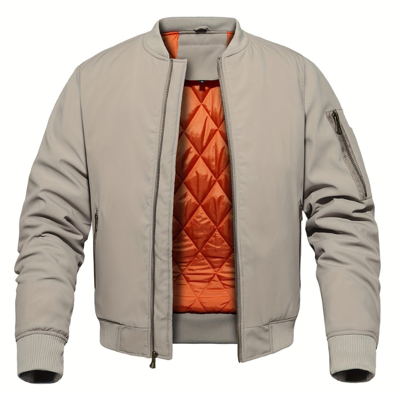 Men's Jacket with Stand Collar | Coats & Jackets - Beige