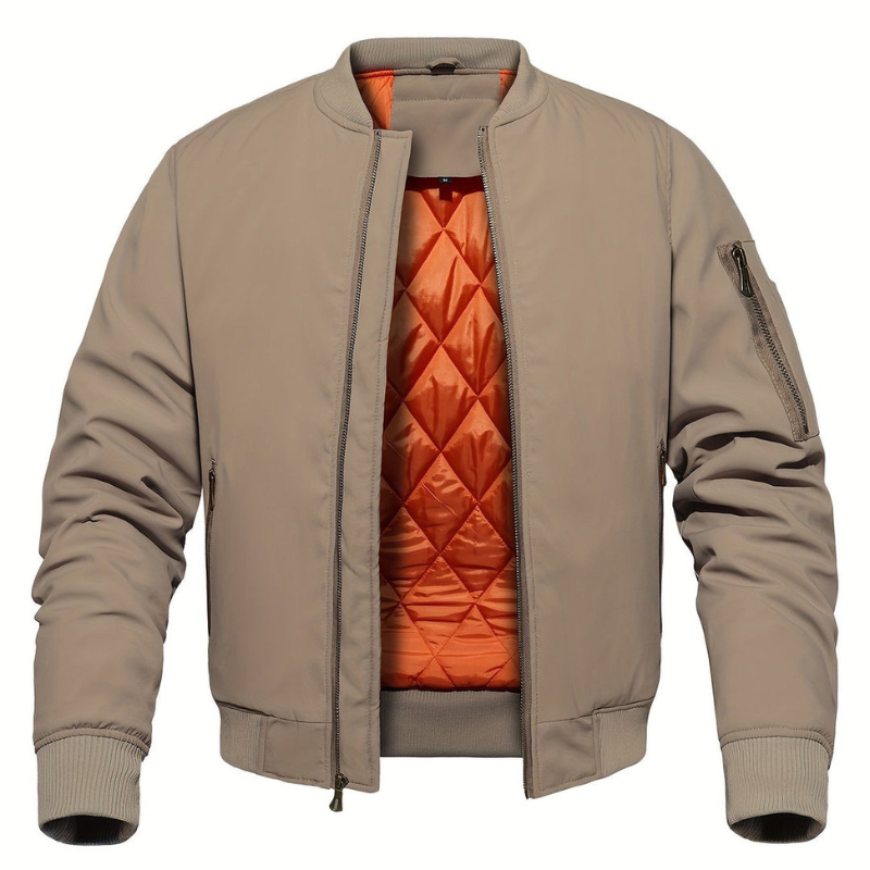 Men's Jacket with Stand Collar | Coats & Jackets - Beige