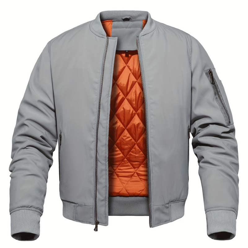 Men's Jacket with Stand Collar | Coats & Jackets - Grey