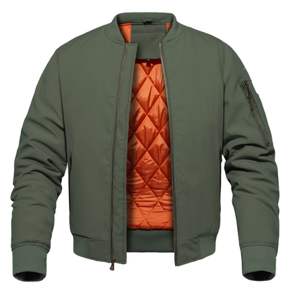 Men's Jacket with Stand Collar | Coats & Jackets - Olive Green
