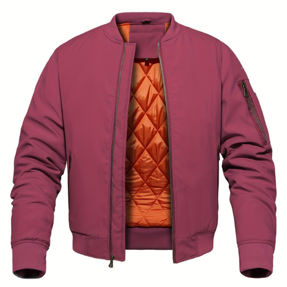 Men's Jacket with Stand Collar | Coats & Jackets - Red