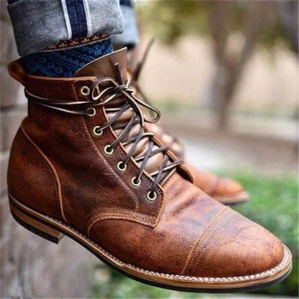 Men's Lace-Up Leather Boots | Brown Heritage Boots