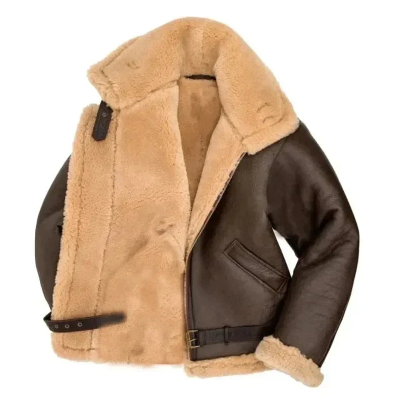 Men's Leather Pilot Jacket | Sherpa Lined Aviator Coat