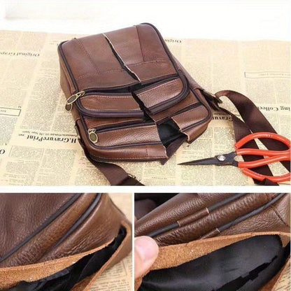 Men's Leather Shoulder Bag | Adjustable Strap Messenger