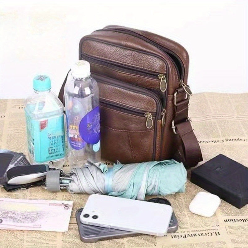 Men's Leather Shoulder Bag | Adjustable Strap Messenger
