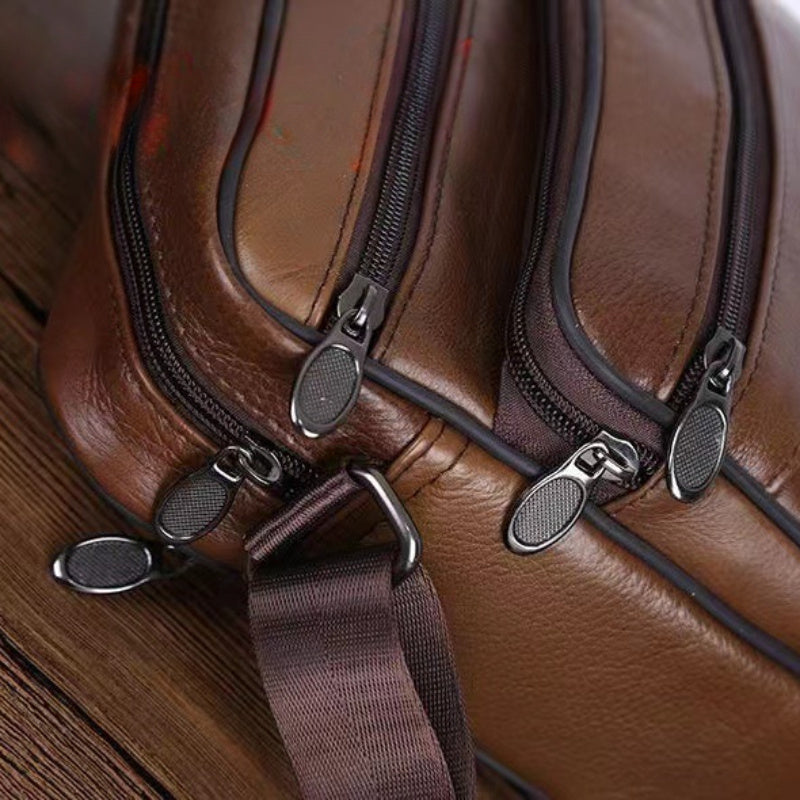 Men's Leather Shoulder Bag | Adjustable Strap Messenger