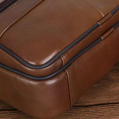 Men's Leather Shoulder Bag | Adjustable Strap Messenger