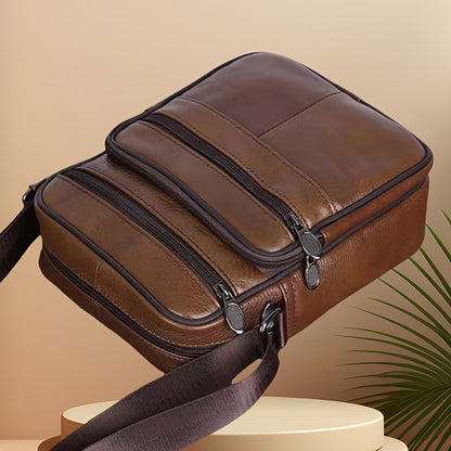 Men's Leather Shoulder Bag | Adjustable Strap Messenger
