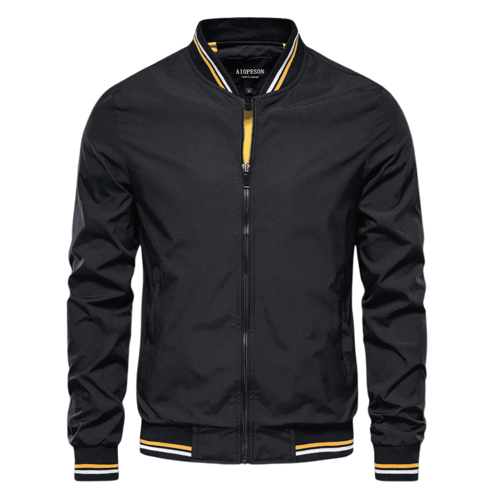 Men's Lightweight Jacket | Casual Zip-Up Coat - Black