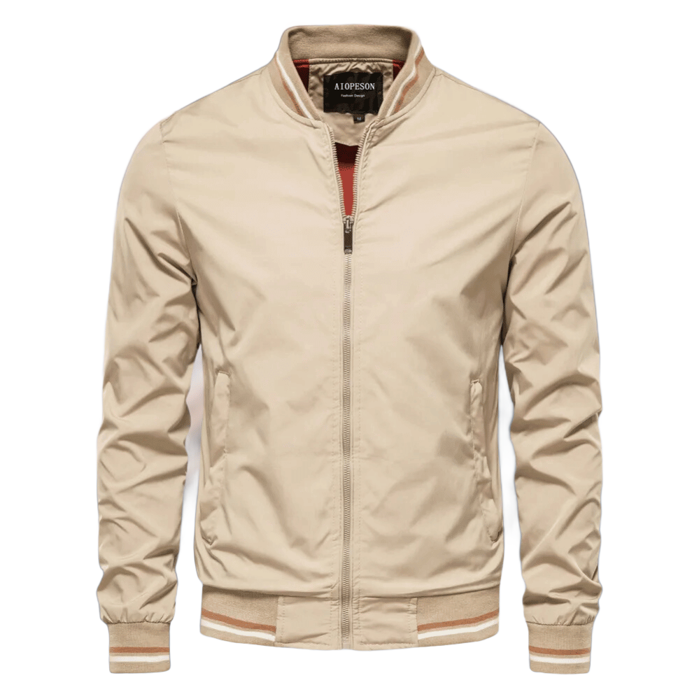 Men's Lightweight Jacket | Casual Zip-Up Coat - Khaki