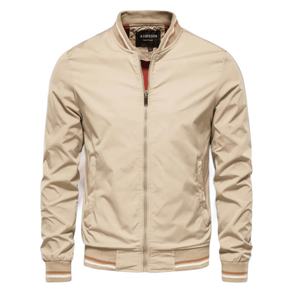 Men's Lightweight Jacket | Casual Zip-Up Coat - Khaki