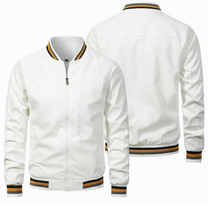 Men's Lightweight Jacket | Casual Zip-Up Coat - White
