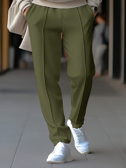 Men's Lightweight Jogger Pants | Drawstring Waist Slim Fit - Green