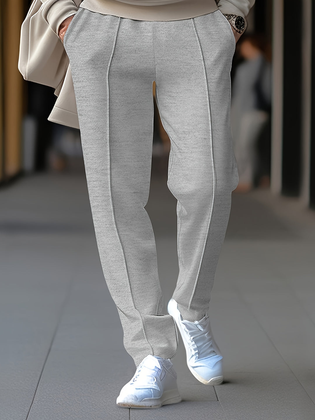 Men's Lightweight Jogger Pants | Drawstring Waist Slim Fit - Grey