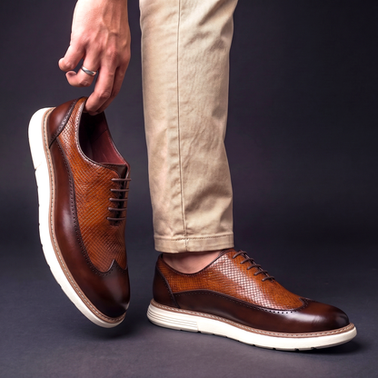 Men's Oxfords Casual | Wingtip Brogue Detail Shoes