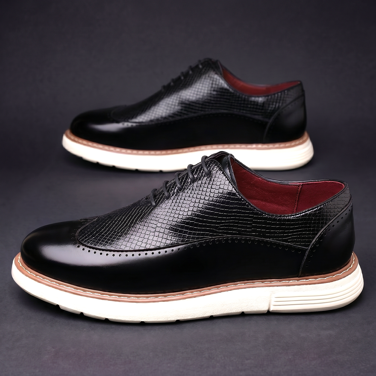 Men's Oxfords Casual | Wingtip Brogue Detail Shoes