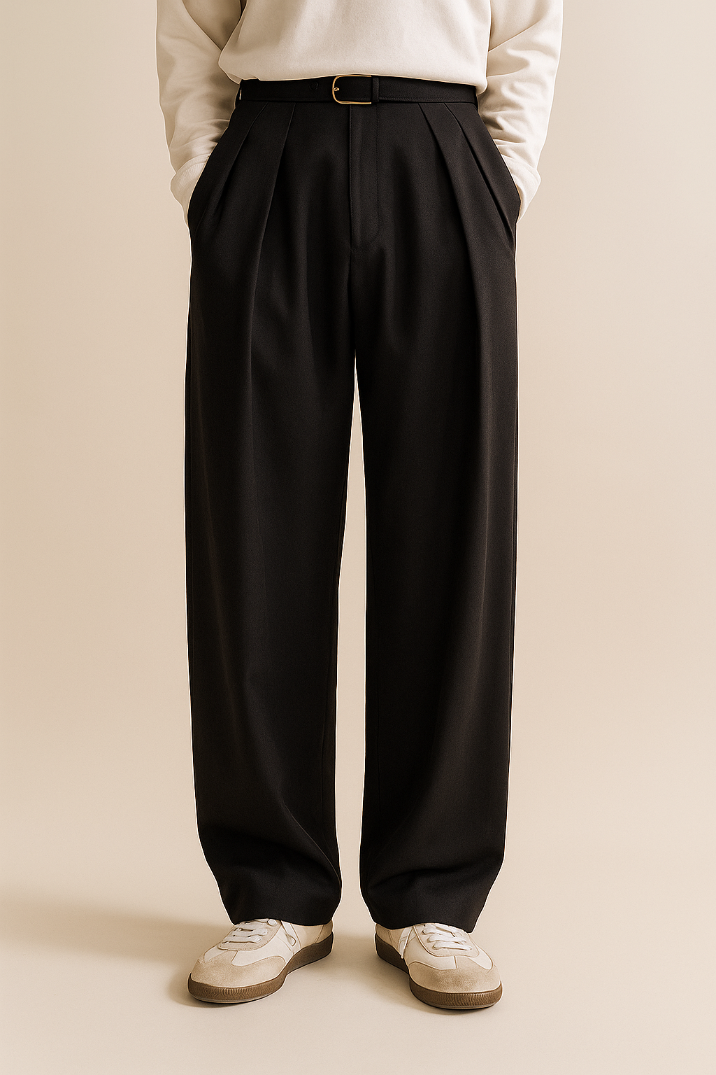 Men's Pleated Pants for Work | Pants for Office Work - Black